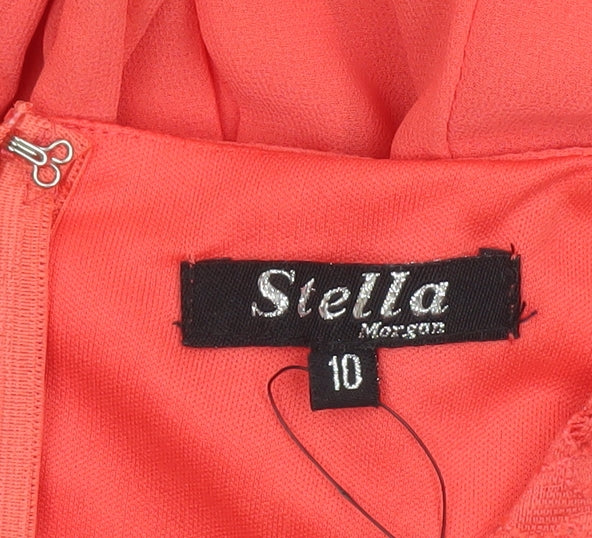 Stella Morgan Women’s Coral Pink Fit & Flare Lace Dress Size 10