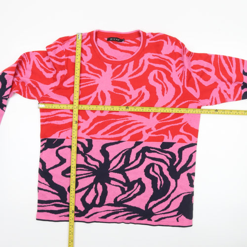 Micha Women’s Pink Floral Knit Pullover Jumper XL