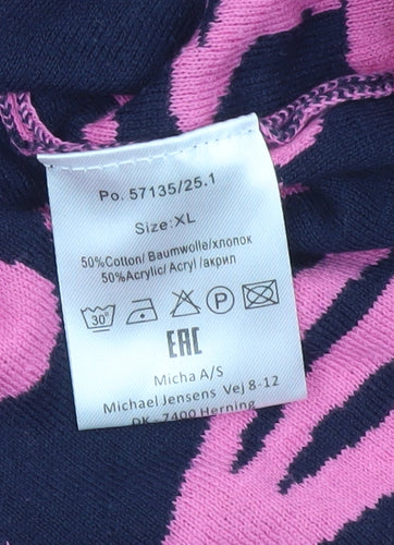 Micha Women’s Pink Floral Knit Pullover Jumper XL