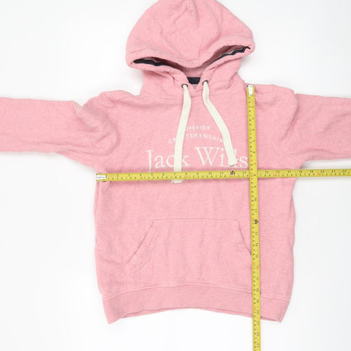 Jack Wills Women Pink Cotton Pullover Hoodie UK 10