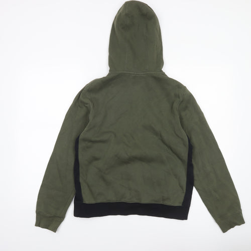 Nike Boys Green & Black 1/2 Zip Hoodie XL 158-170cm Cotton Blend Standard Fit