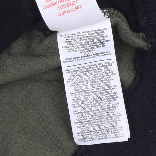Nike Boys Green & Black 1/2 Zip Hoodie XL 158-170cm Cotton Blend Standard Fit