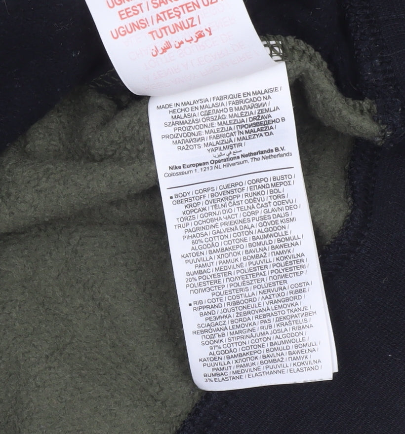 Nike Boys Green & Black 1/2 Zip Hoodie XL 158-170cm Cotton Blend Standard Fit