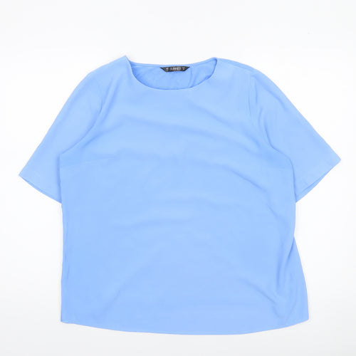Dunnes Women Light Blue Short Sleeve Polyester Blouse M