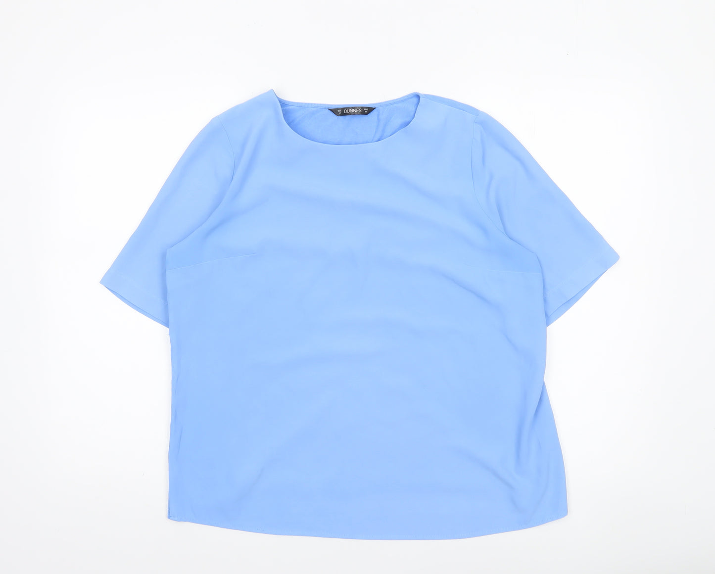 Dunnes Women Light Blue Short Sleeve Polyester Blouse M