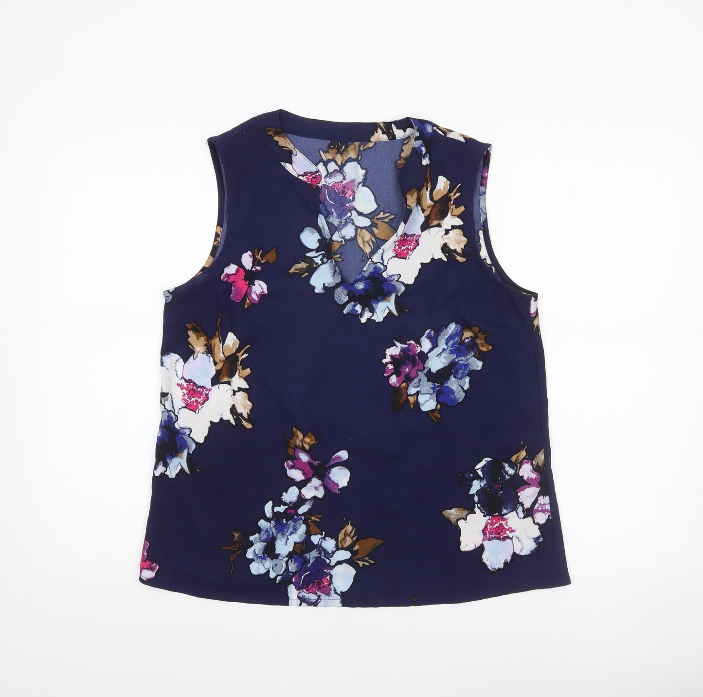 Vero Moda Womens Blue Floral Sleeveless Blouse M