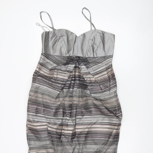Principles Womens Grey Striped Bodycon Dress Size 14 Party Cocktail