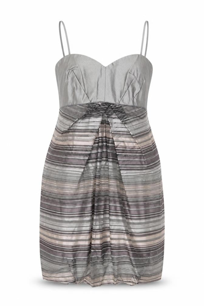 Principles Womens Grey Striped Bodycon Dress Size 14 Party Cocktail