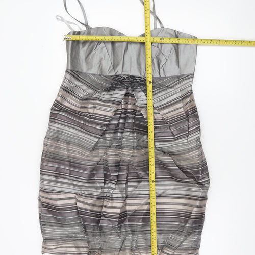 Principles Womens Grey Striped Bodycon Dress Size 14 Party Cocktail