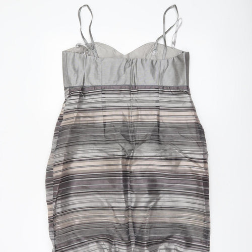 Principles Womens Grey Striped Bodycon Dress Size 14 Party Cocktail