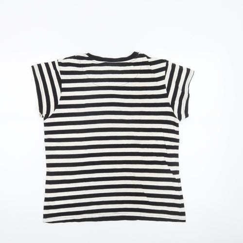Batman Women’s Black Striped Glitter Logo Cotton T-Shirt Size M