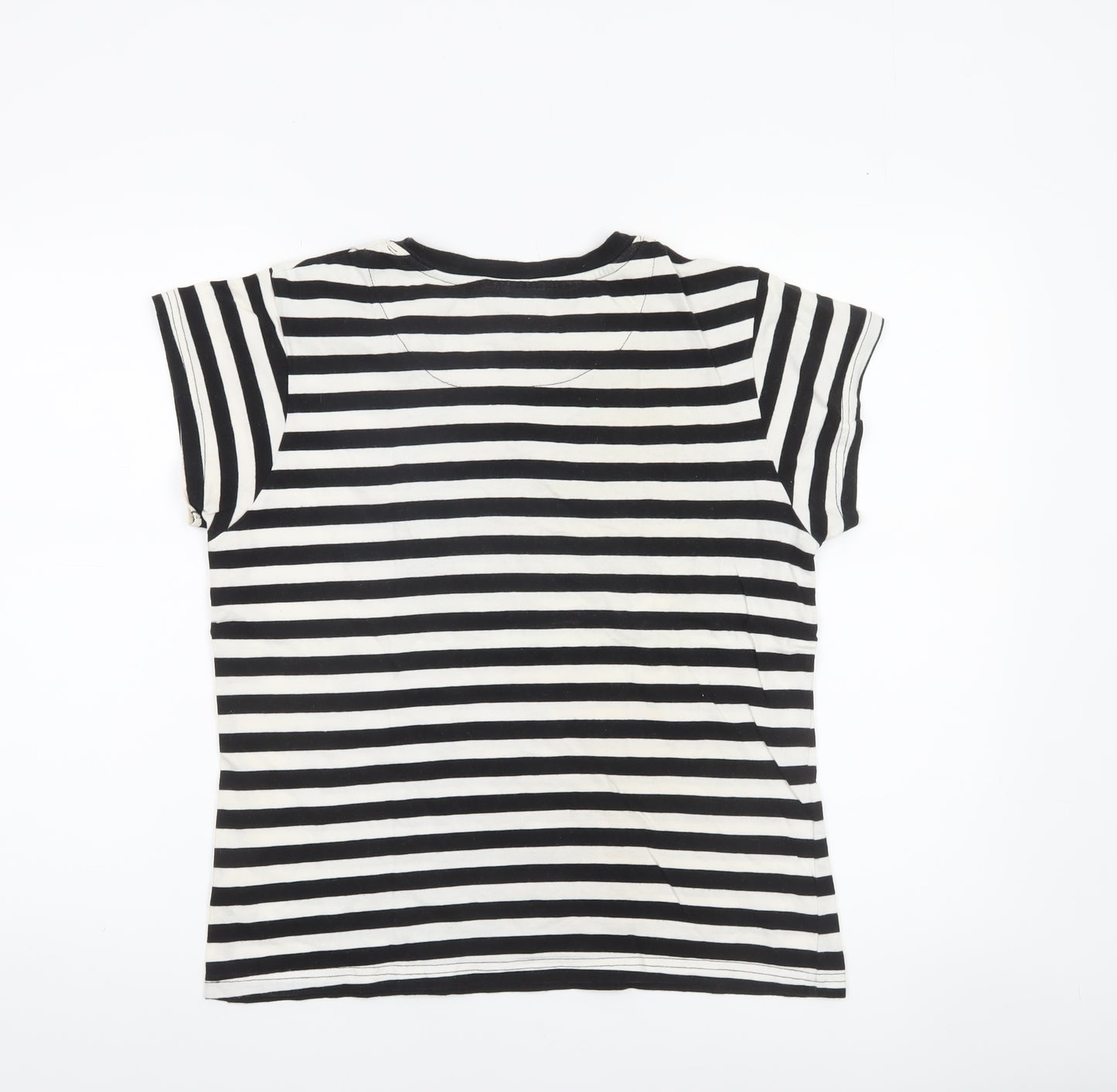 Batman Women’s Black Striped Glitter Logo Cotton T-Shirt Size M