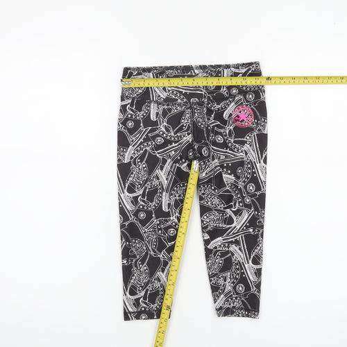 Converse Girls Black Graphic Ankle Leggings 8-10 Years Stretch Jersey