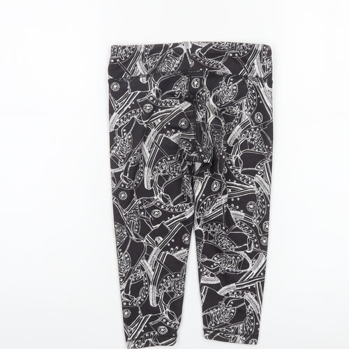 Converse Girls Black Graphic Ankle Leggings 8-10 Years Stretch Jersey