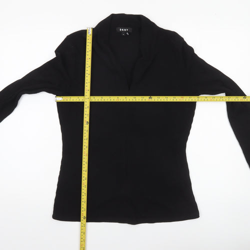 DKNY Women's Black Slim Fit Knit Cardigan Jumper M