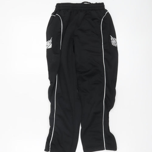 Zeus Boys Black 2XS Jogger Trousers with White Side Stripes