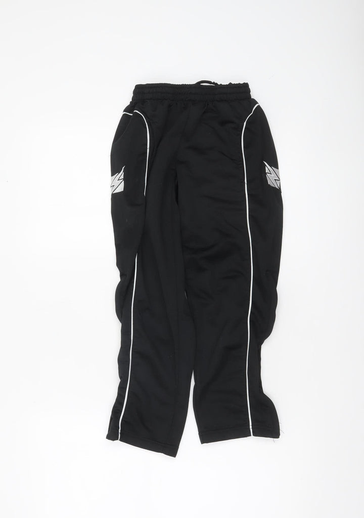 Zeus Boys Black 2XS Jogger Trousers with White Side Stripes