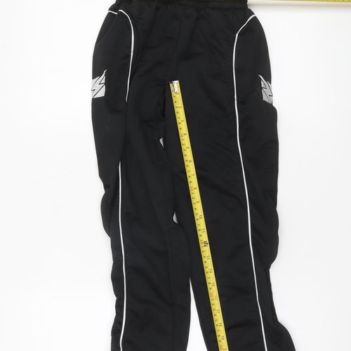 Zeus Boys Black 2XS Jogger Trousers with White Side Stripes