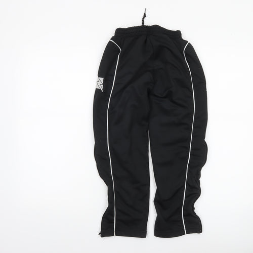 Zeus Boys Black 2XS Jogger Trousers with White Side Stripes