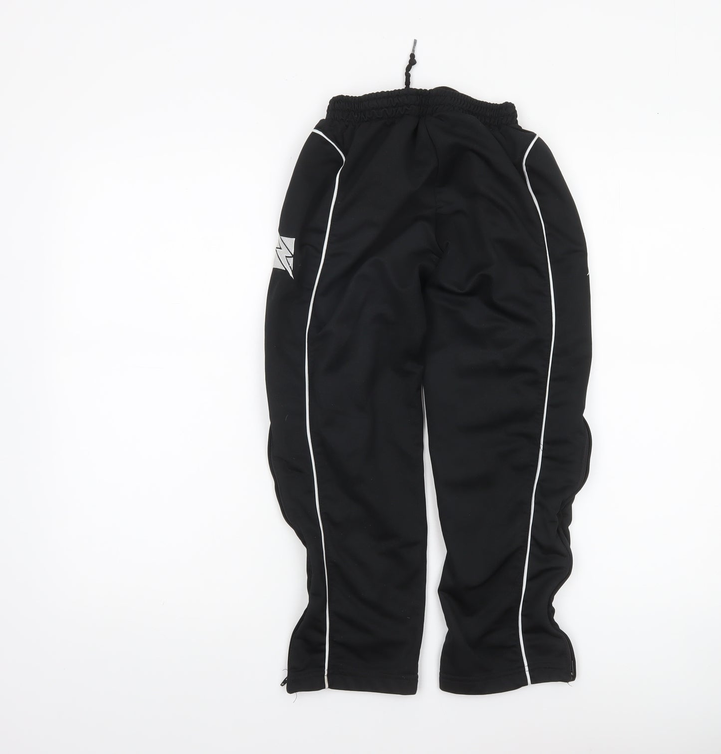 Zeus Boys Black 2XS Jogger Trousers with White Side Stripes