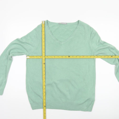 Marks and Spencer Women’s Green V-Neck Acrylic Jumper Size 18