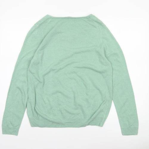 Marks and Spencer Women’s Green V-Neck Acrylic Jumper Size 18