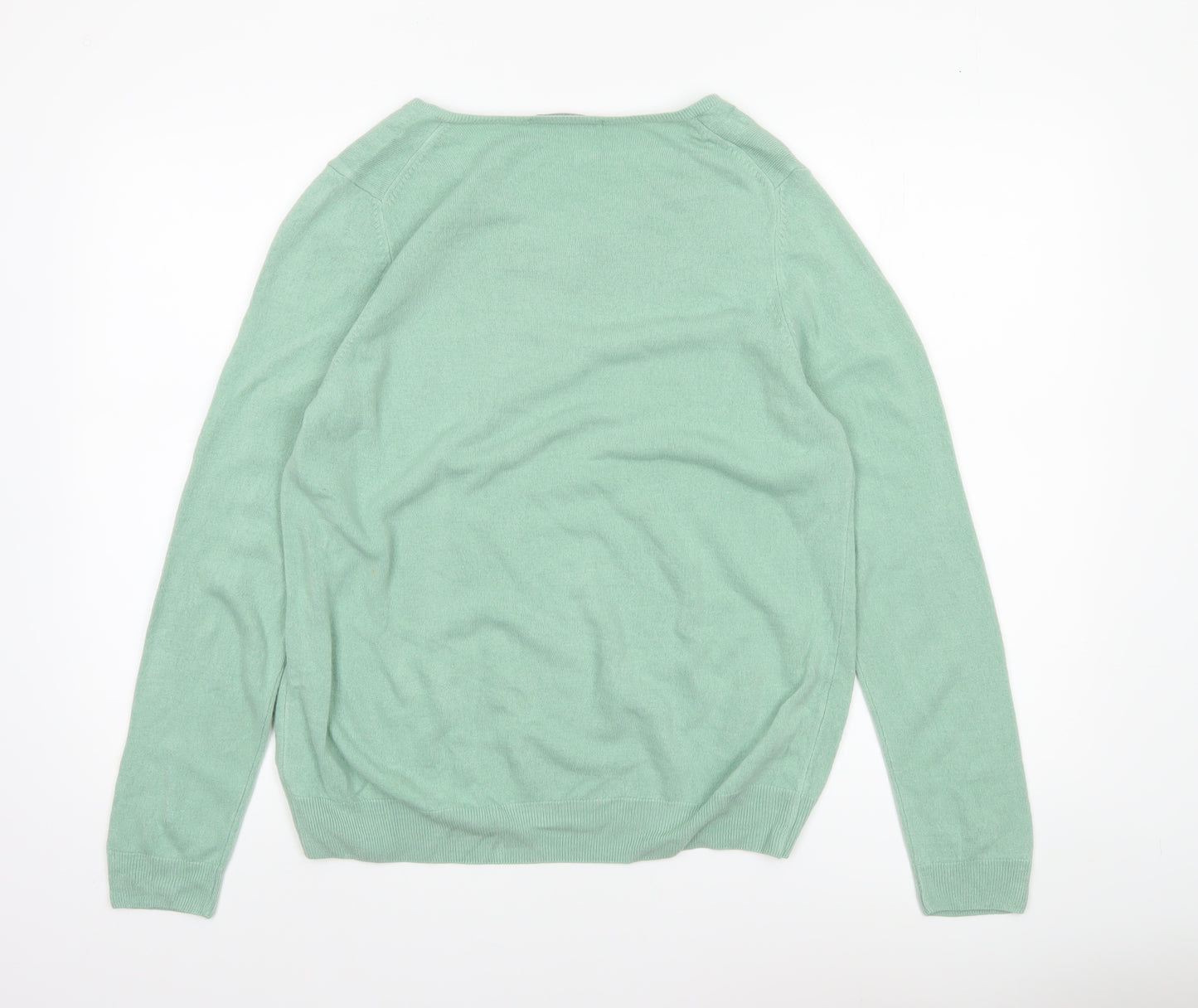 Marks and Spencer Women’s Green V-Neck Acrylic Jumper Size 18