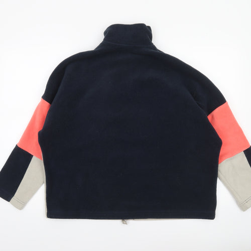 Monki Women Beige Colourblock 1/4 Zip Fleece Sweatshirt Size S