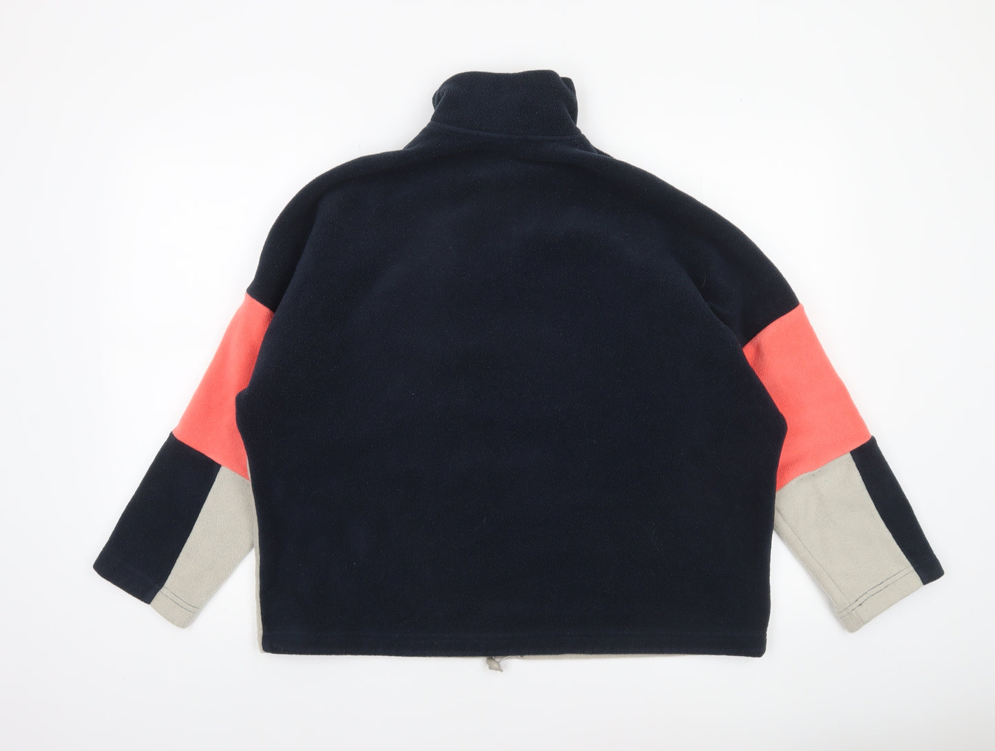 Monki Women Beige Colourblock 1/4 Zip Fleece Sweatshirt Size S