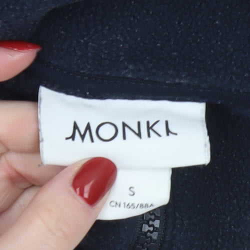 Monki Women Beige Colourblock 1/4 Zip Fleece Sweatshirt Size S