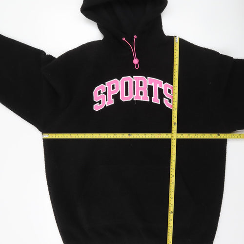 F&F Womens Black SPORTS Hoodie Size 14 Pullover Fleece