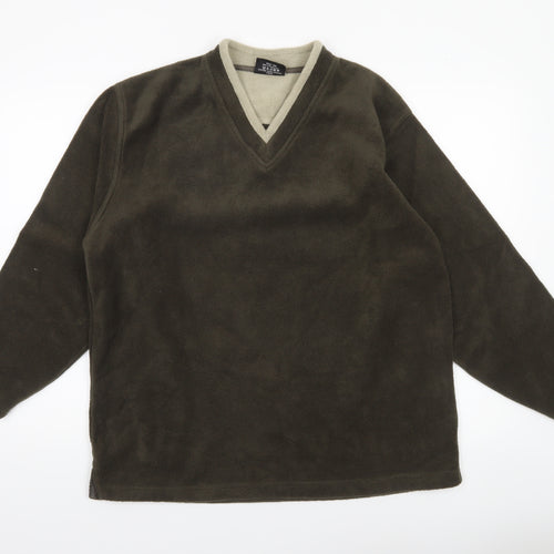Originals Men's Brown Fleece V-Neck Pullover Sweatshirt Size S