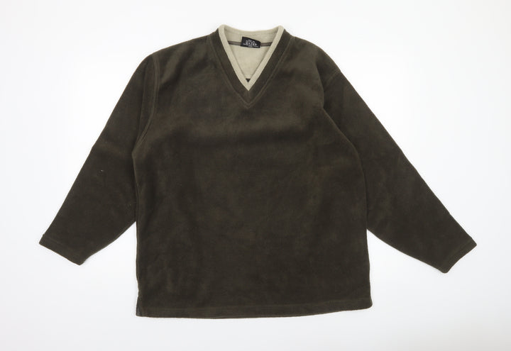 Originals Men's Brown Fleece V-Neck Pullover Sweatshirt Size S