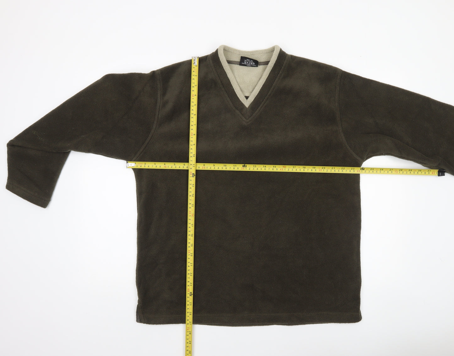 Originals Men's Brown Fleece V-Neck Pullover Sweatshirt Size S