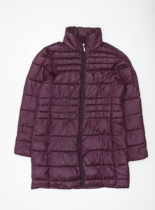 Dorothy Perkins Women's Purple Mid-Length Puffer Coat UK 14