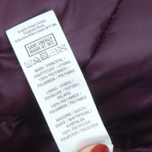 Dorothy Perkins Women's Purple Mid-Length Puffer Coat UK 14