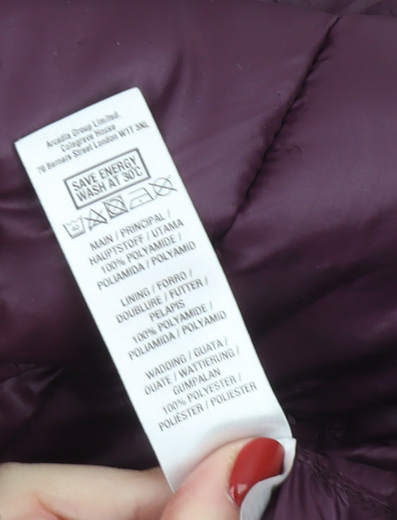 Dorothy Perkins Women's Purple Mid-Length Puffer Coat UK 14