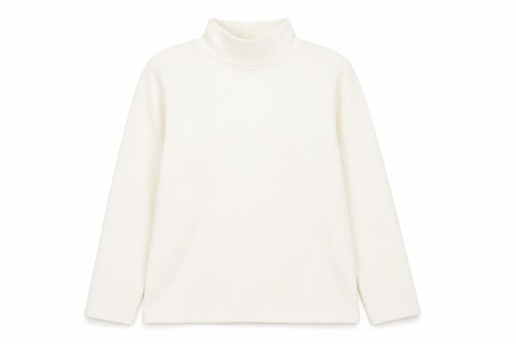Front view of Cotton Traders Women’s Ivory Mock Neck Long Sleeve Polyester Top, size UK 16
