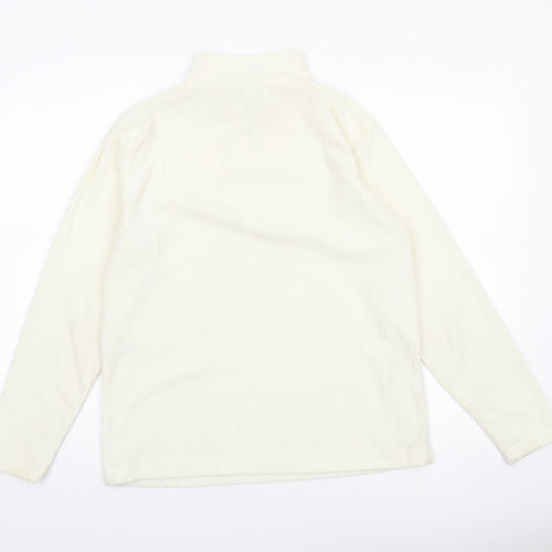 Cotton Traders Women’s Ivory Mock Neck Long Sleeve Polyester Top Size 16