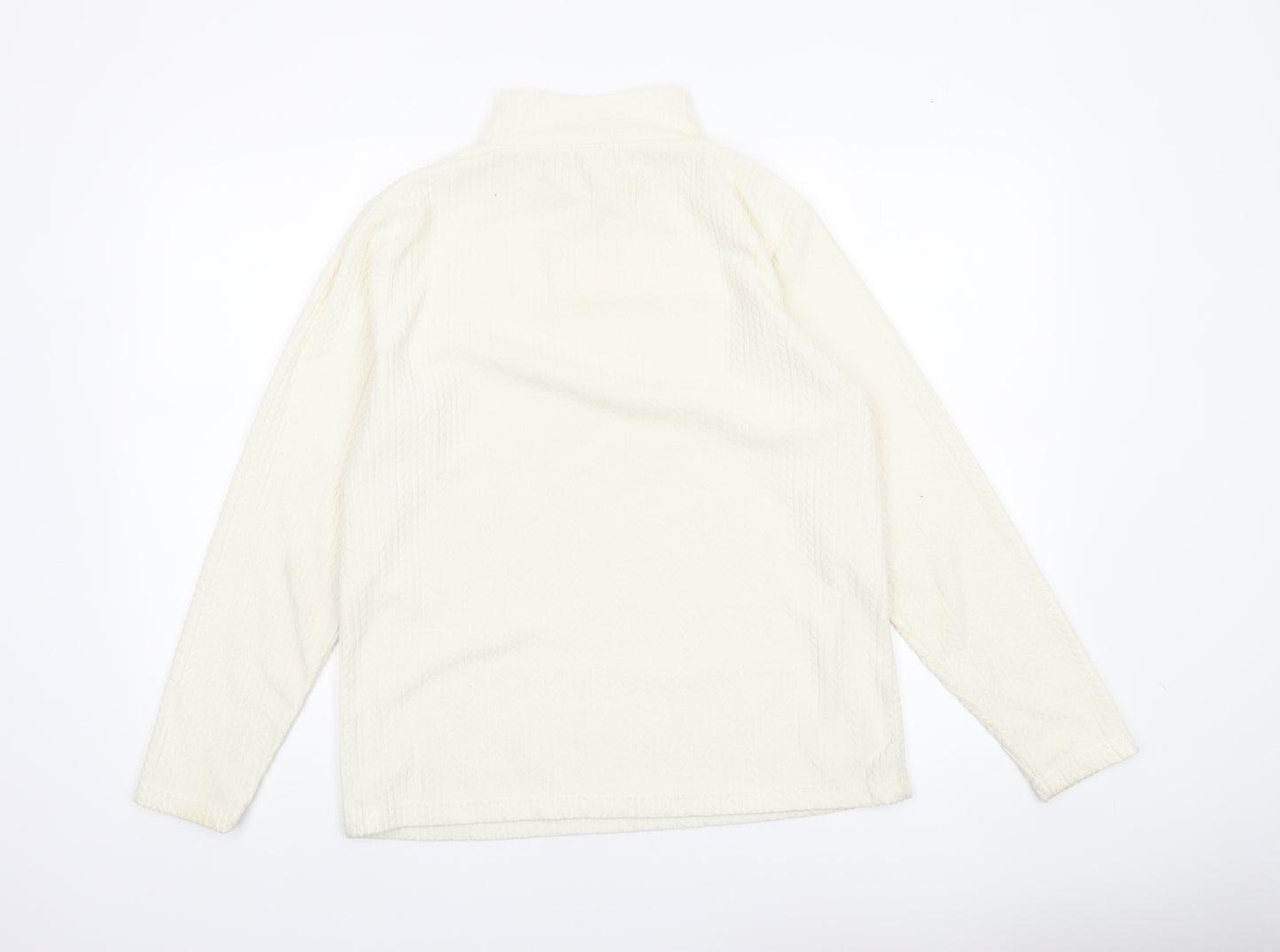 Cotton Traders Women’s Ivory Mock Neck Long Sleeve Polyester Top Size 16