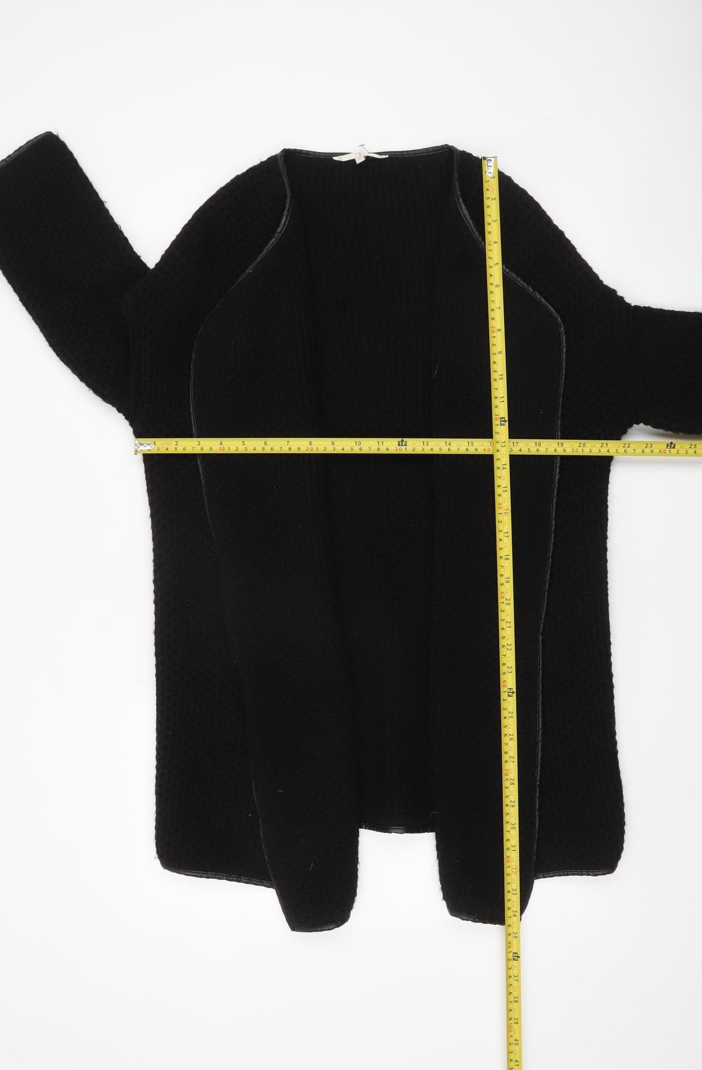 Jasper Conran Women’s Black Chunky Knit Open Cardigan Size 12