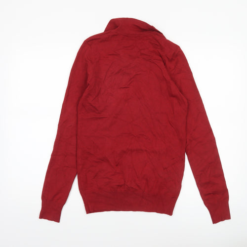 Long Tall Sally Women’s Red XS Henley Collar Knit Jumper