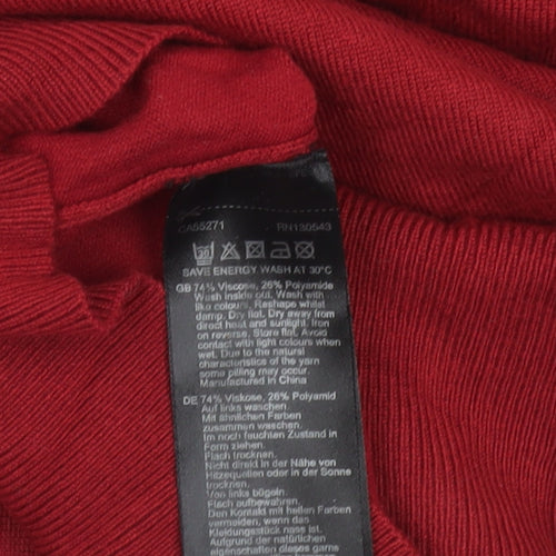 Long Tall Sally Women’s Red XS Henley Collar Knit Jumper
