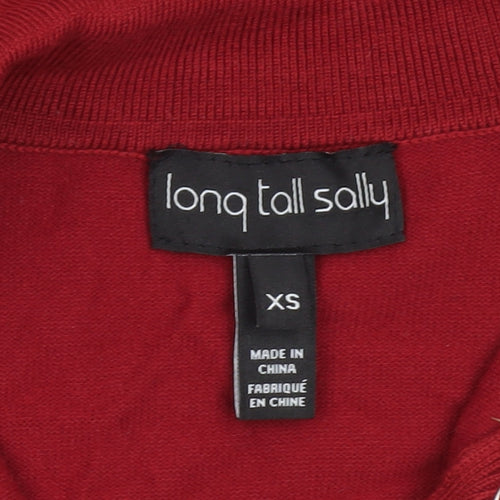 Long Tall Sally Women’s Red XS Henley Collar Knit Jumper