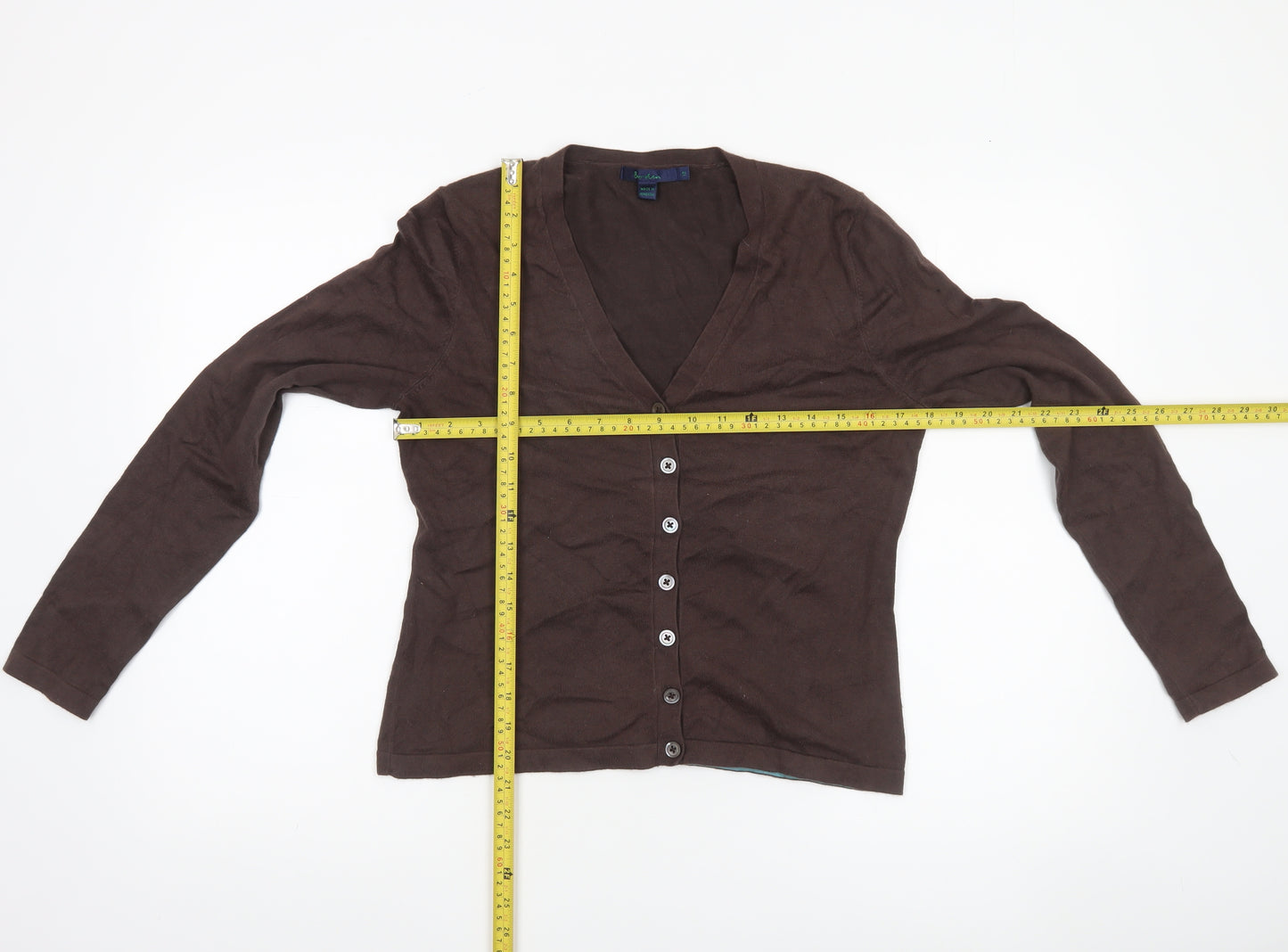 Boden Women Brown Cotton V-Neck Cardigan Size 12