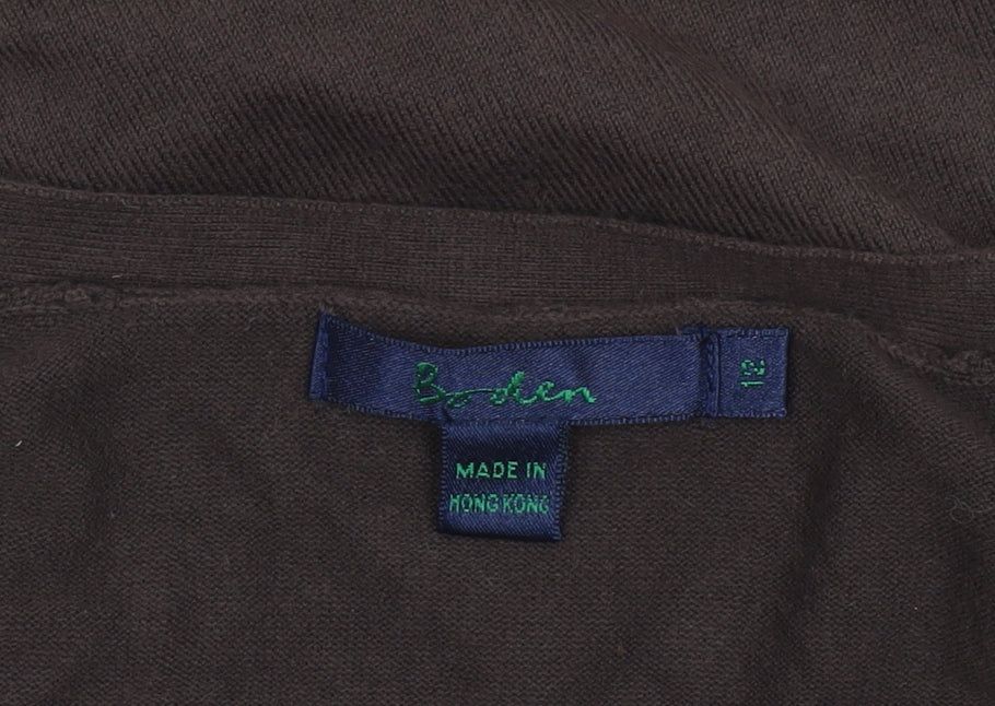 Boden Women Brown Cotton V-Neck Cardigan Size 12