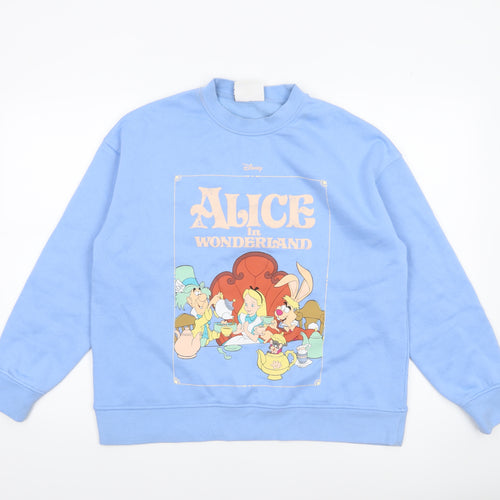 Disney Classics Women Blue Alice in Wonderland Pullover Sweatshirt Size S