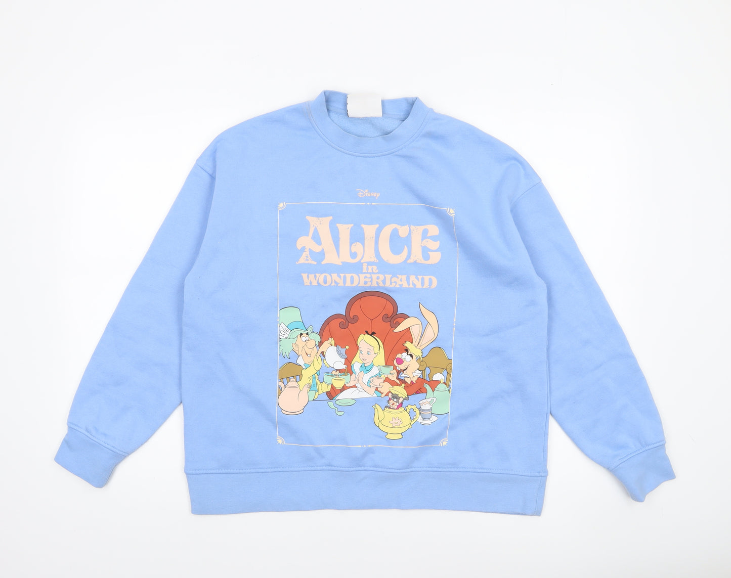 Disney Classics Women Blue Alice in Wonderland Pullover Sweatshirt Size S