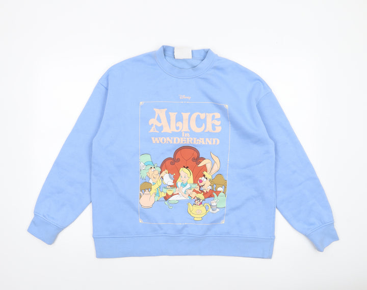 Disney Classics Women Blue Alice in Wonderland Pullover Sweatshirt Size S