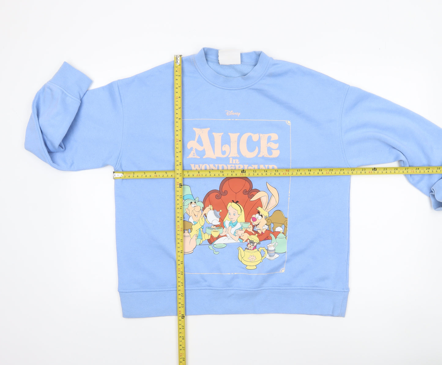 Disney Classics Women Blue Alice in Wonderland Pullover Sweatshirt Size S
